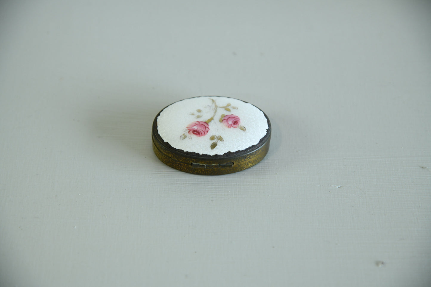 Enamelled Brass Pill Box