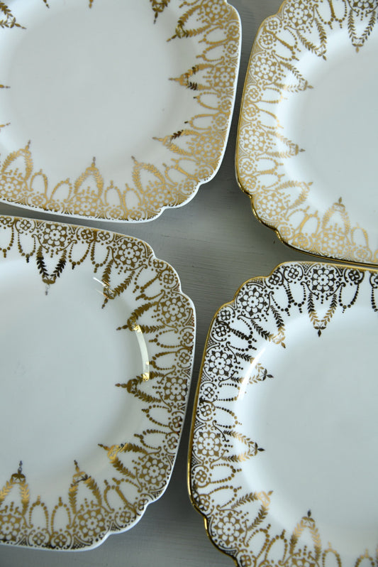 4 Vintage Victoria C & E China Plates