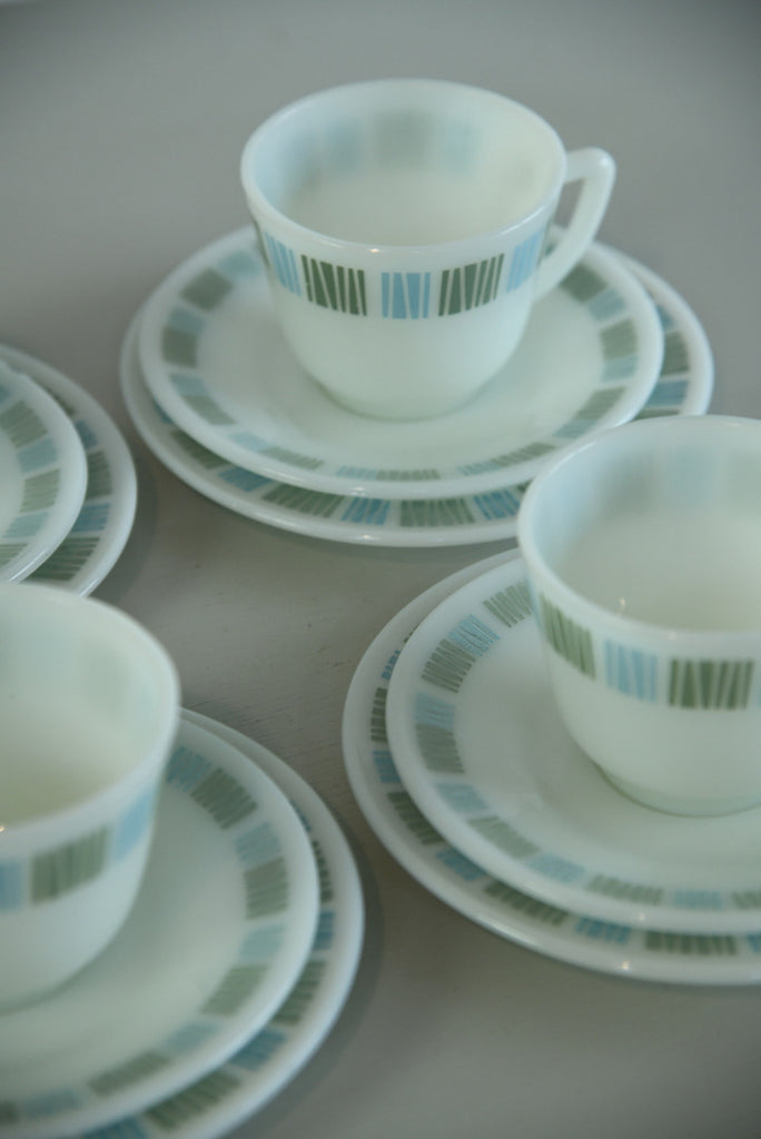 4 Pyrex Cups Saucer Plate