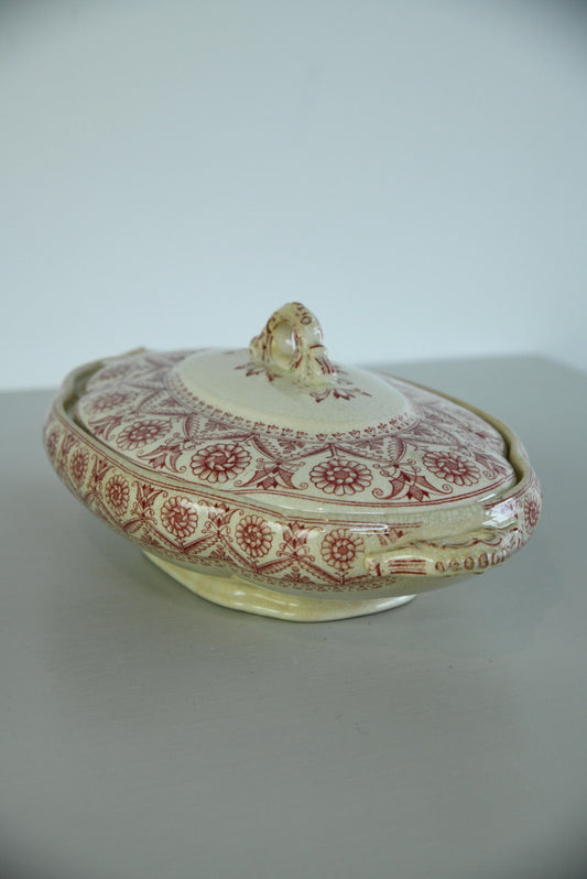 Victorian Red Transferware Tureen - Kernow Furniture