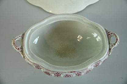 Red Transferware Sauce Tureen - Kernow Furniture