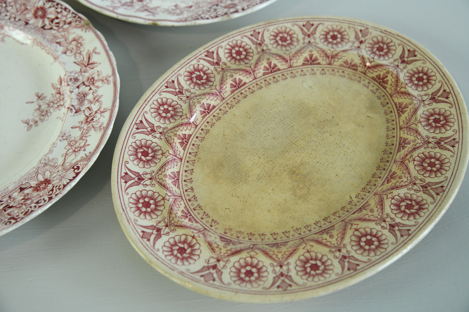 Red Transferware Plates - Kernow Furniture