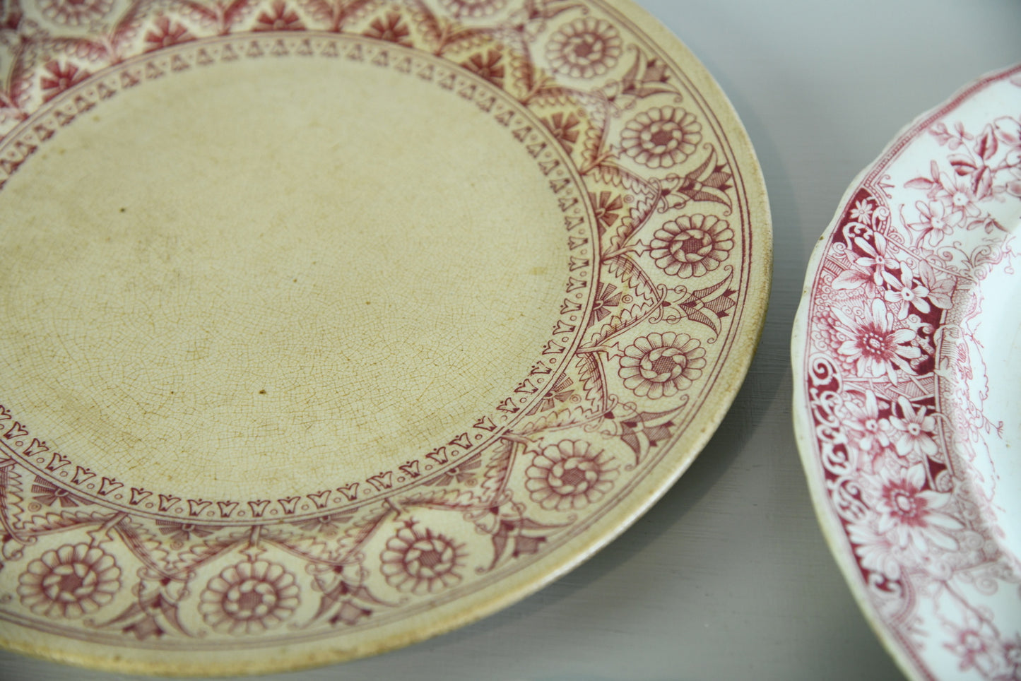 Red Transferware Plates - Kernow Furniture