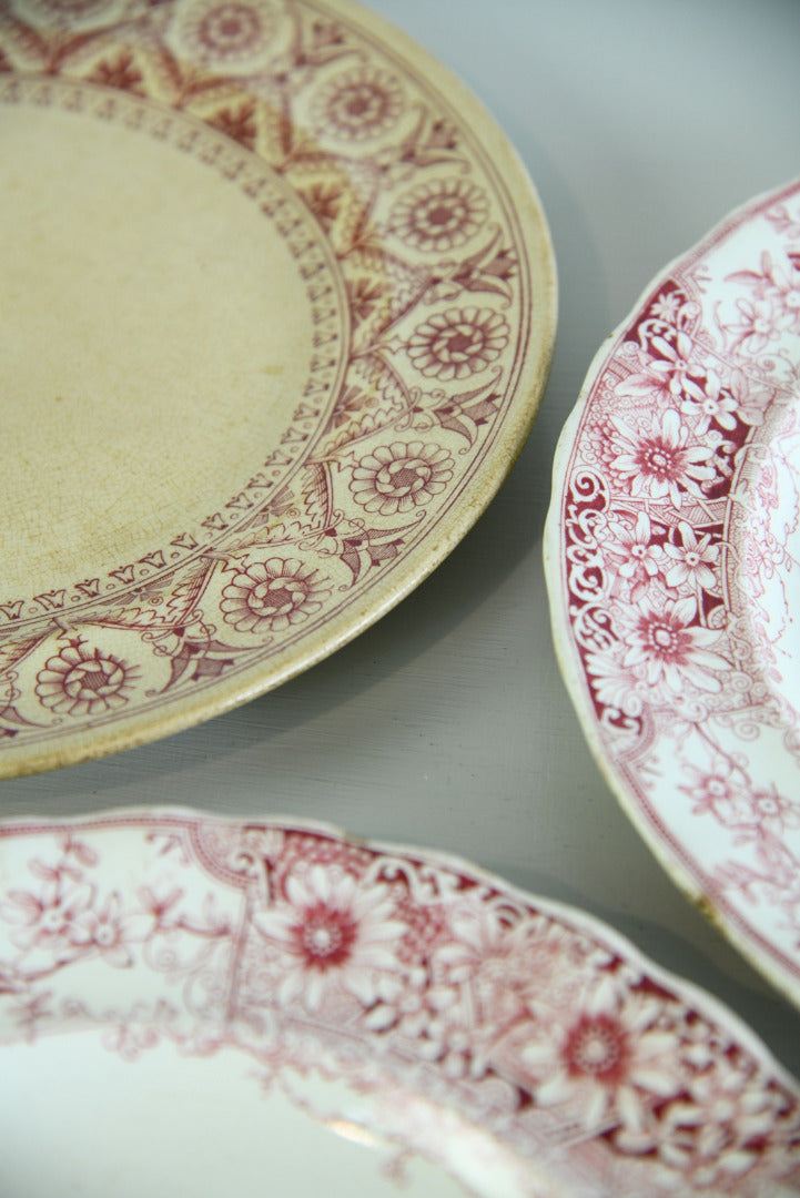 Red Transferware Plates - Kernow Furniture