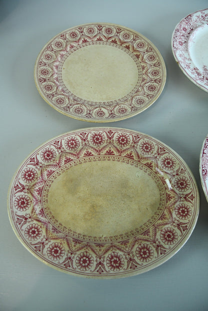 Red Transferware Plates - Kernow Furniture