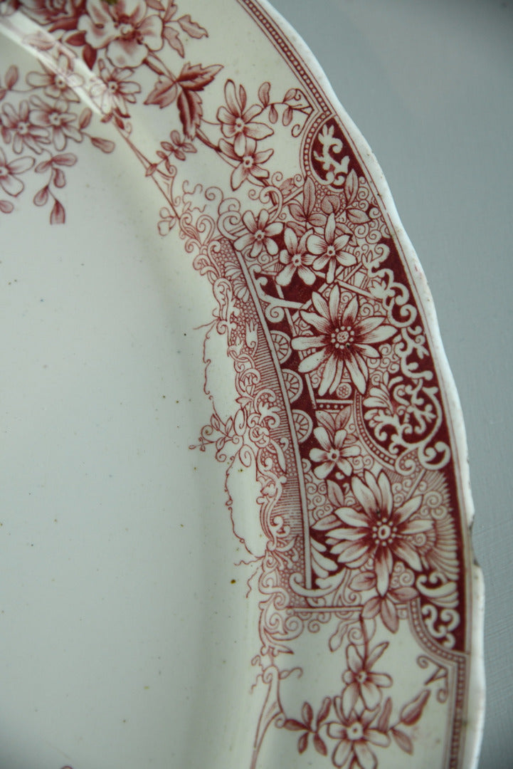 Red Transferware Serving Platter - Kernow Furniture