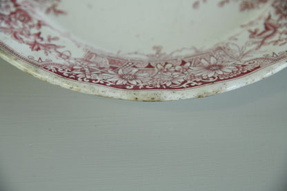 Red Transferware Serving Platter - Kernow Furniture