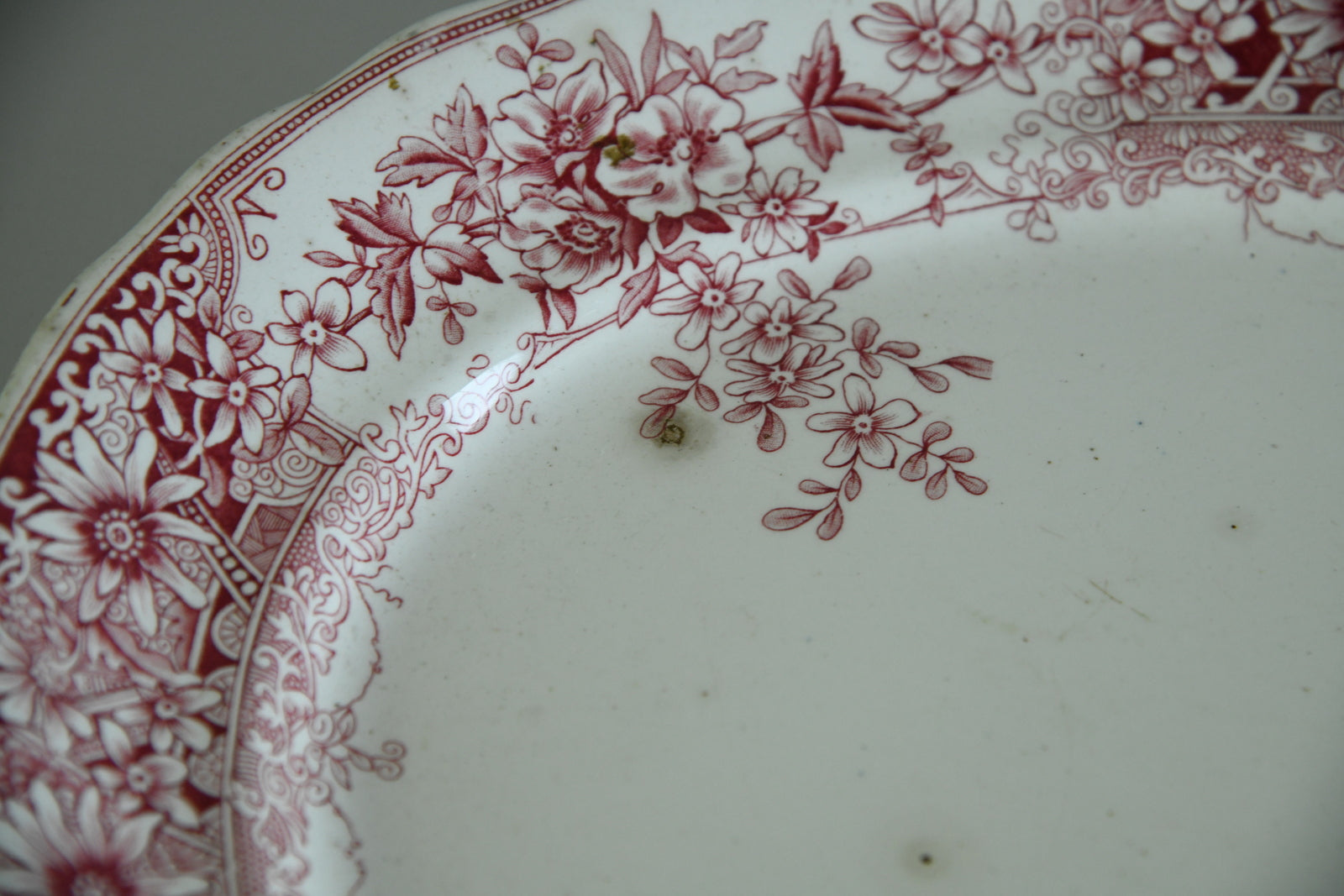 Red Transferware Serving Platter - Kernow Furniture