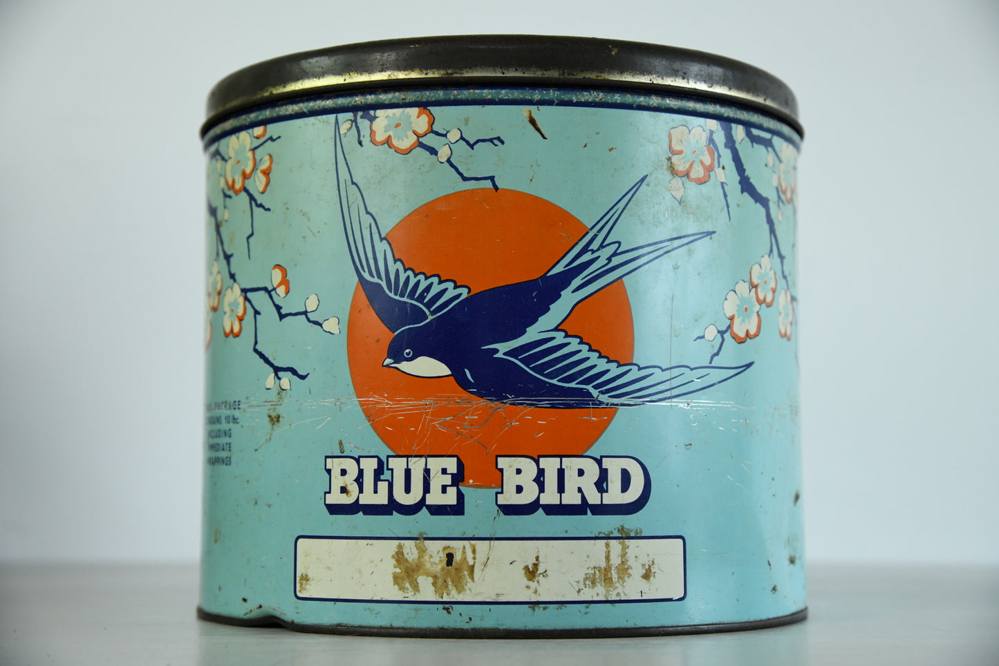 Large Vintage Blue Bird Toffee Tin - Kernow Furniture