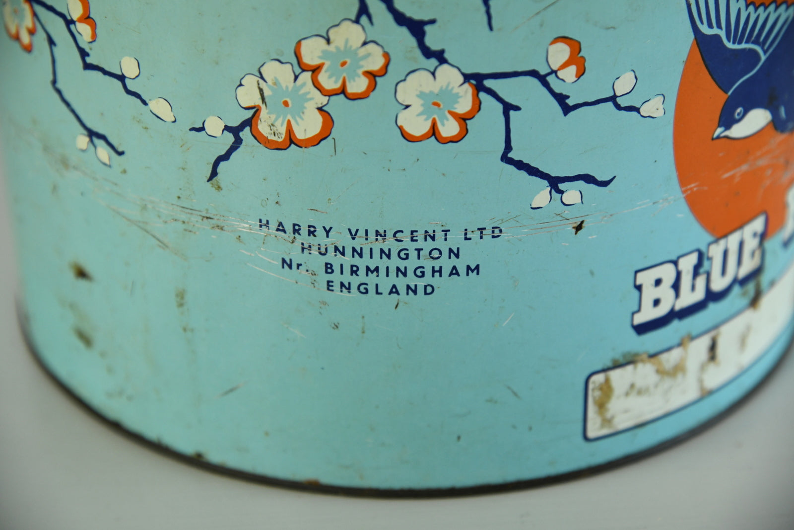 Large Vintage Blue Bird Toffee Tin - Kernow Furniture