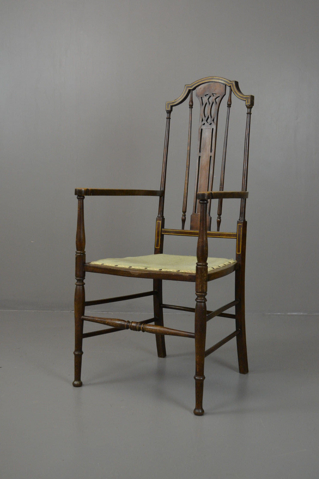 Art Nouveau Open Arm Carver Chair - Kernow Furniture