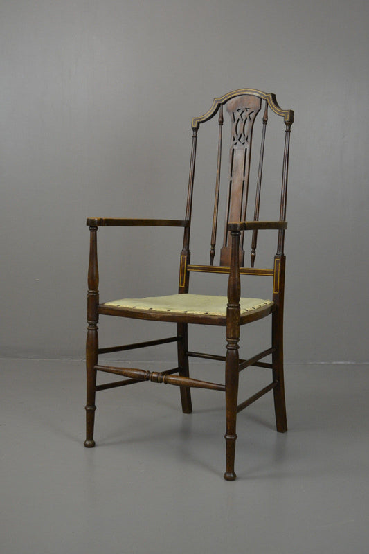 Art Nouveau Open Arm Carver Chair - Kernow Furniture