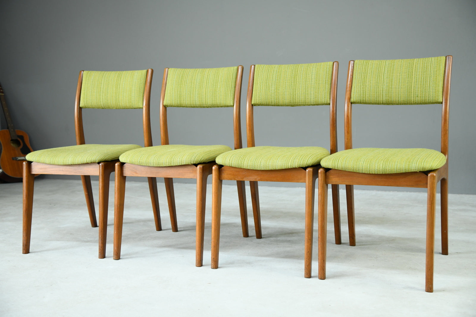 Set 4 Retro Teak Dining Chairs