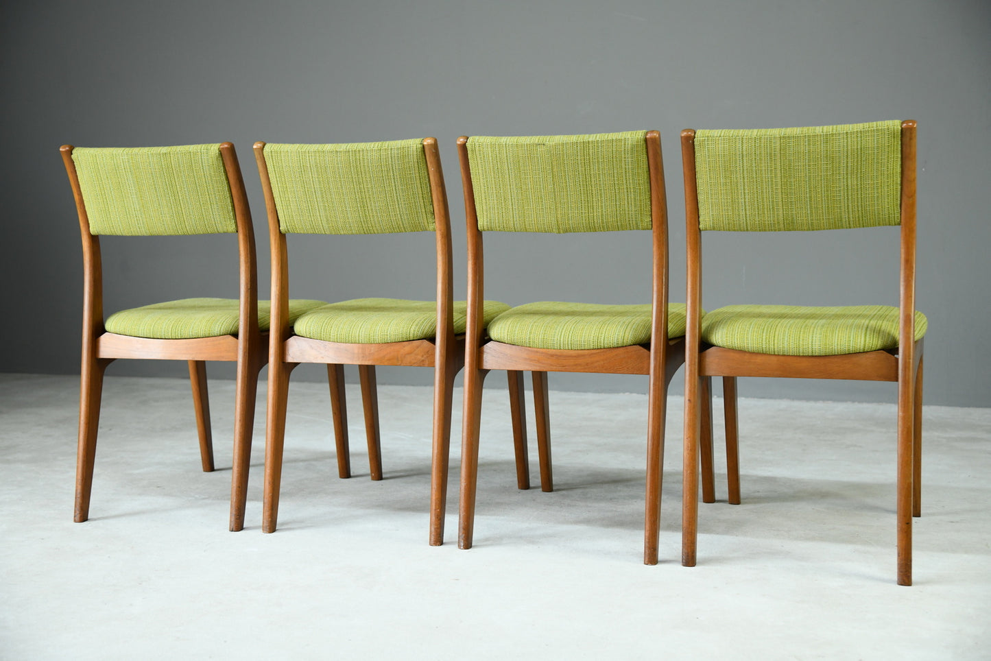 Set 4 Retro Teak Dining Chairs