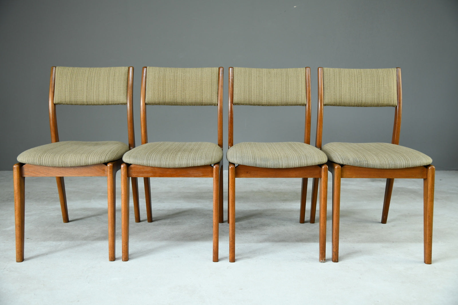 Set 4 Retro Teak Dining Chairs