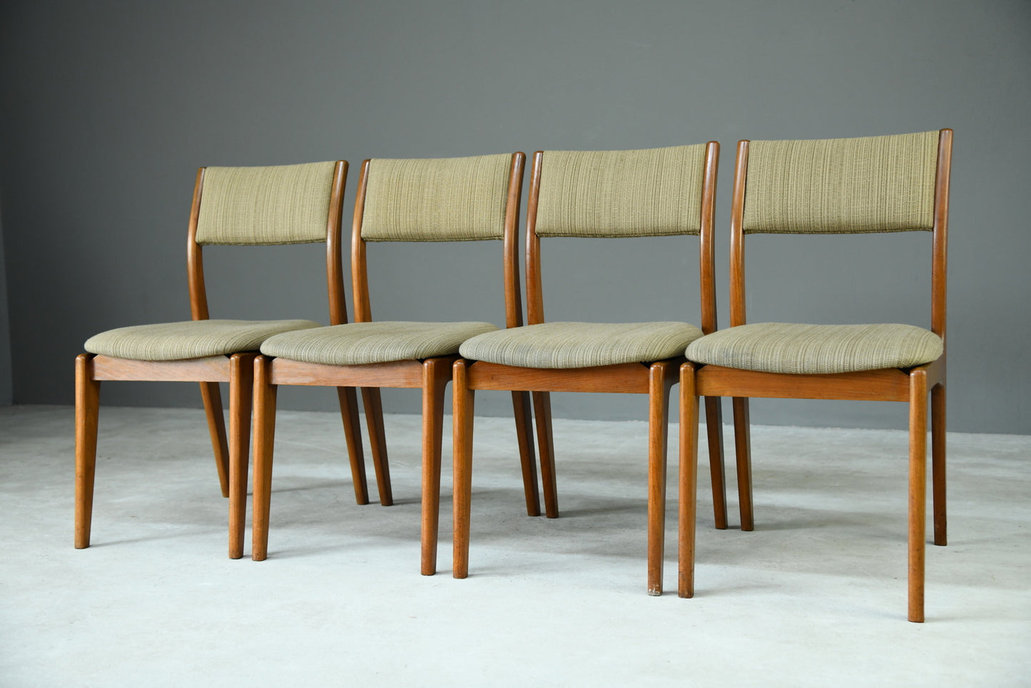 Set 4 Retro Teak Dining Chairs