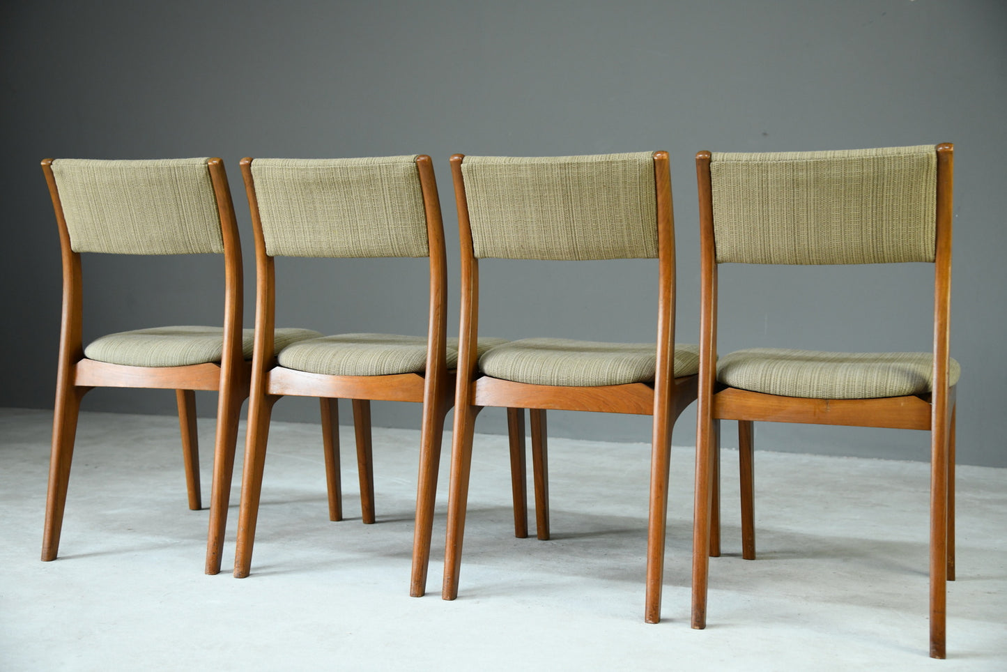 Set 4 Retro Teak Dining Chairs