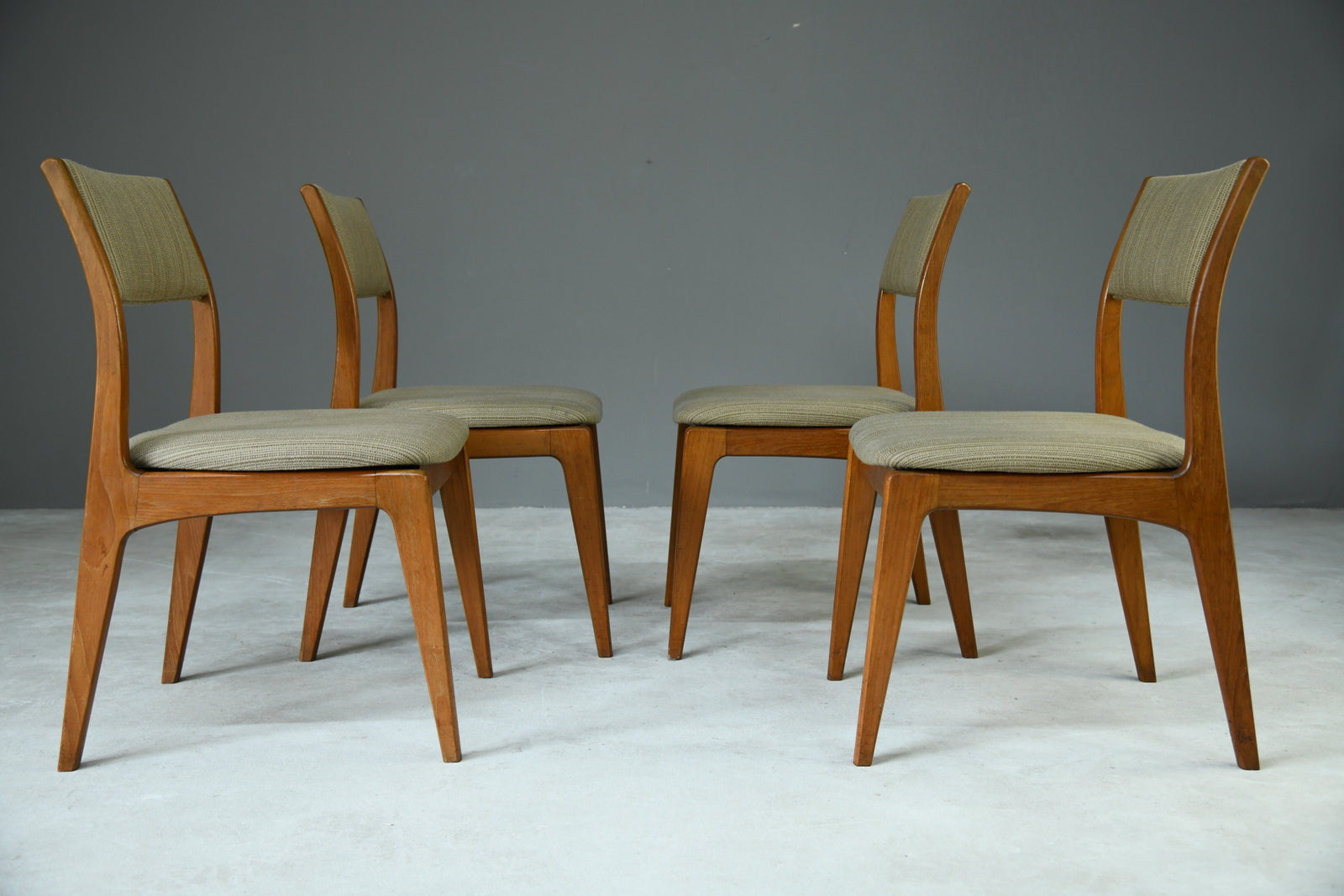 Set 4 Retro Teak Dining Chairs