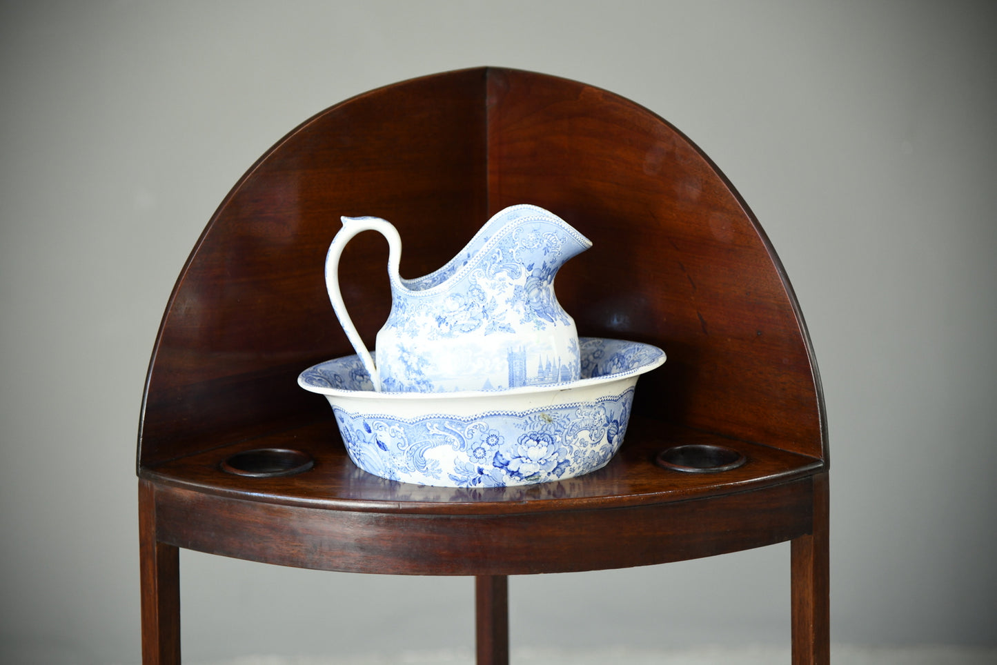 Georgian Mahogany Corner Washstand