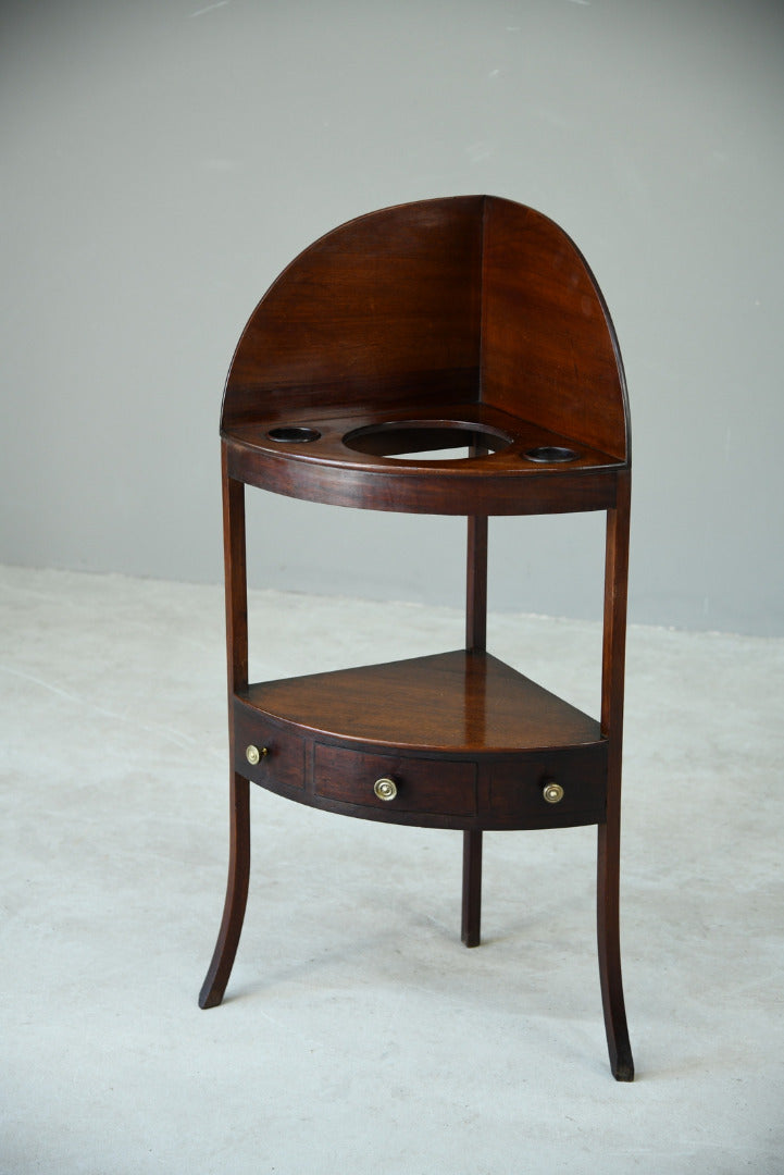 Georgian Mahogany Corner Washstand