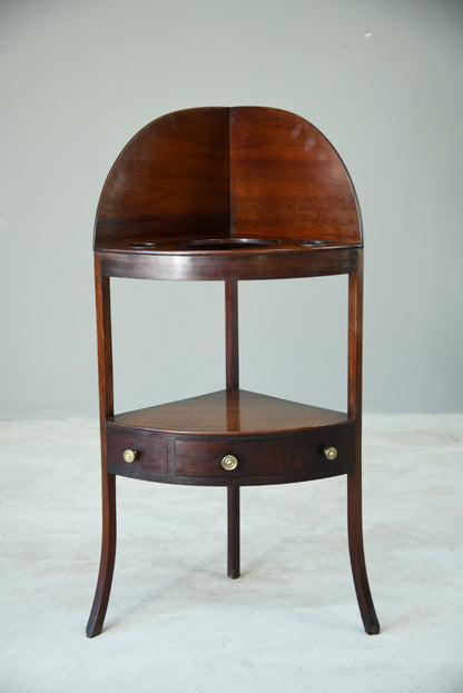 Georgian Mahogany Corner Washstand