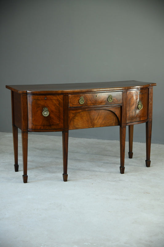 Antique Georgian Mahogany Bow Front Sideboard