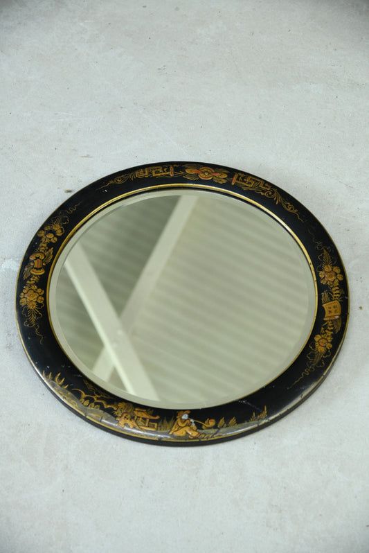 Vintage Chinoiserie Round Wall Mirror