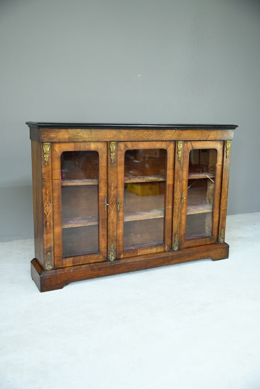 Antique Victorian Walnut Glazed Credenza