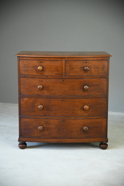 Antique Mahogany Bow Front Chest of Drawers