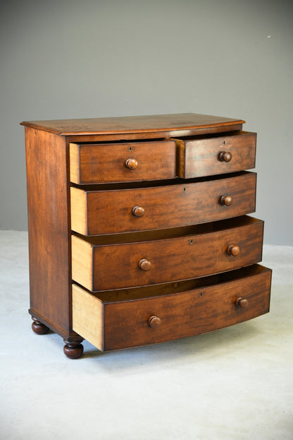 Antique Mahogany Bow Front Chest of Drawers