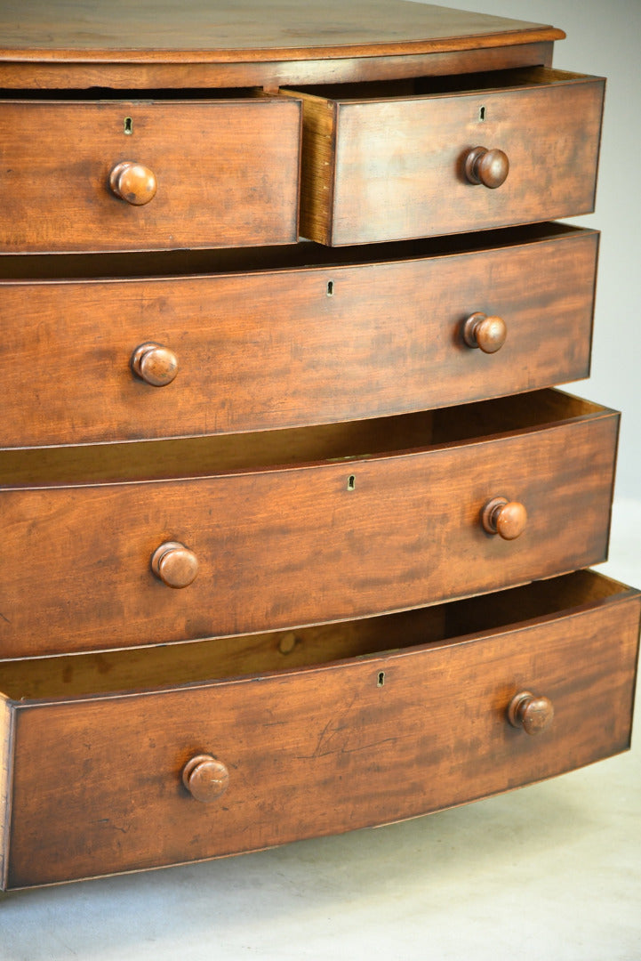 Antique Mahogany Bow Front Chest of Drawers