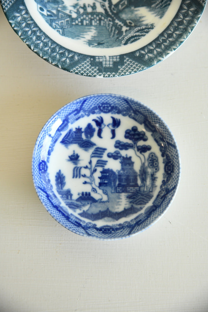 Two Willow Pattern Pin Dish