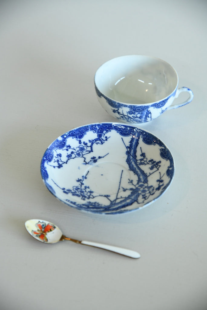Oriental Cup Saucer Enamel Spoon