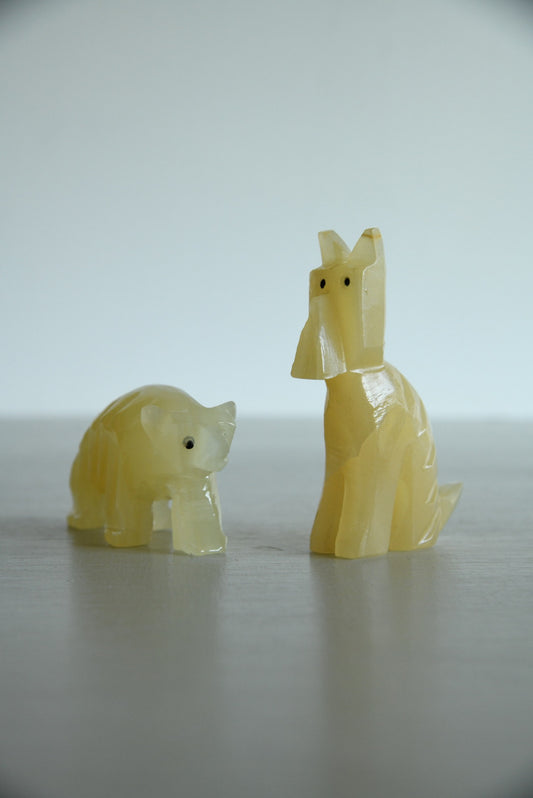 Ornamental Marble Dog & Bear