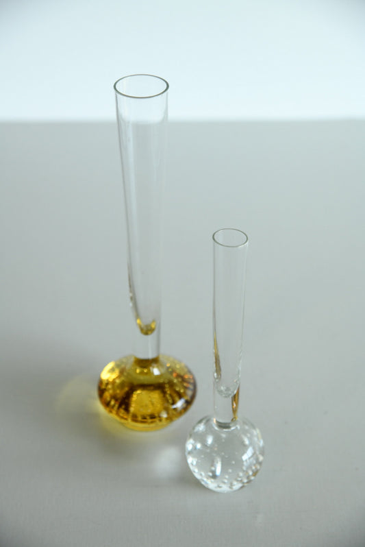 Pair Vintage Glass Bud Vase