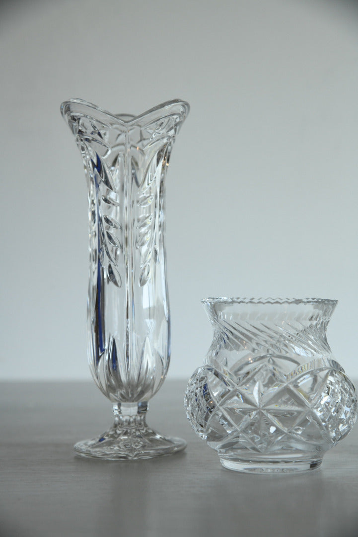 3 Vintage Crystal Glass Vase