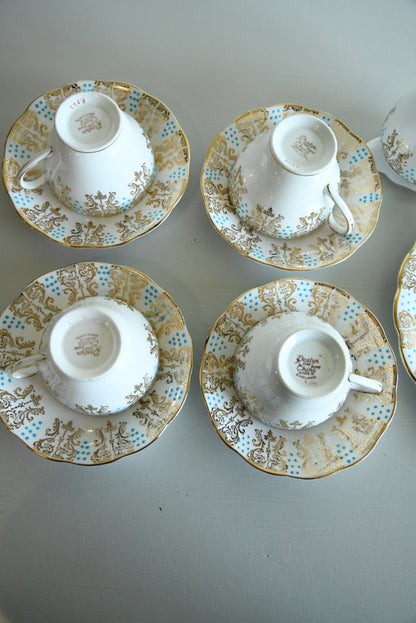 4 Roslyn Bone China Cups Saucers