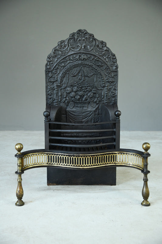 Antique Brass Cast Iron Fire Basket