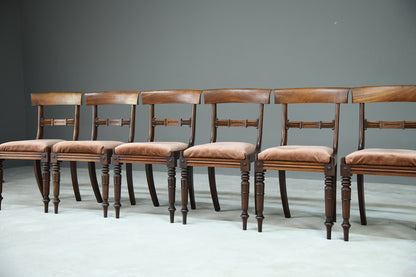 6 Mahogany Bar Back Dining Chairs