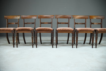 6 Mahogany Bar Back Dining Chairs