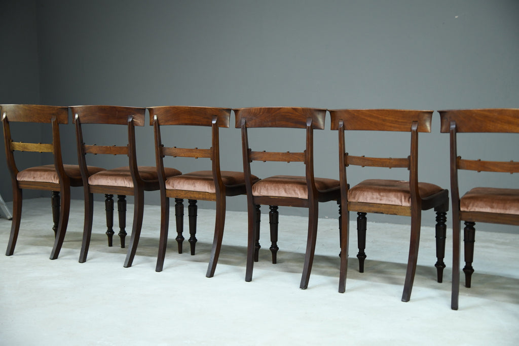 6 Mahogany Bar Back Dining Chairs