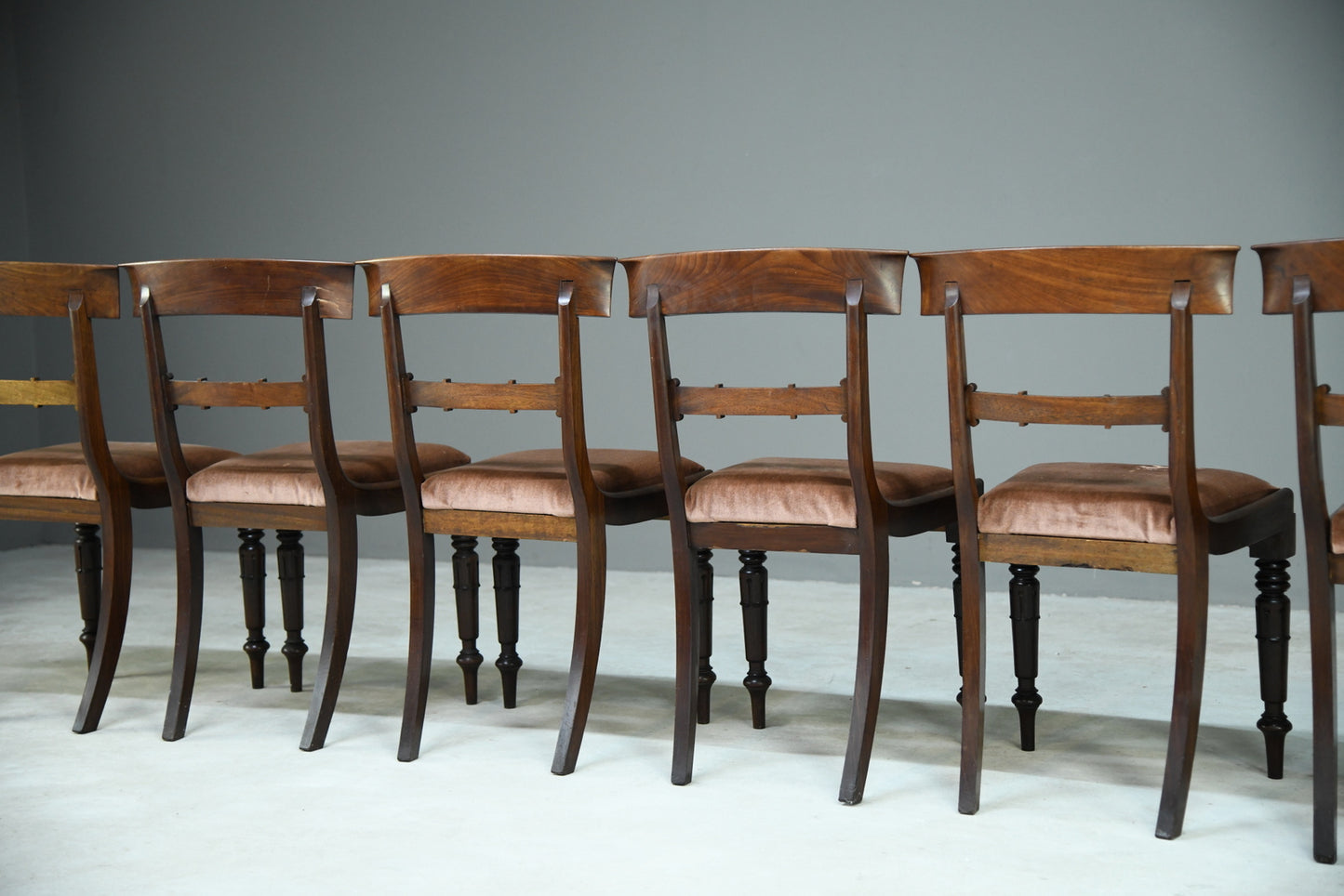 6 Mahogany Bar Back Dining Chairs