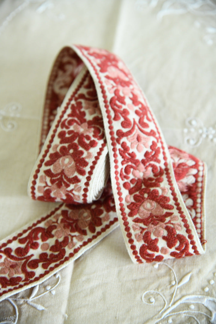 Red & Yellow Embroidered Ribbon