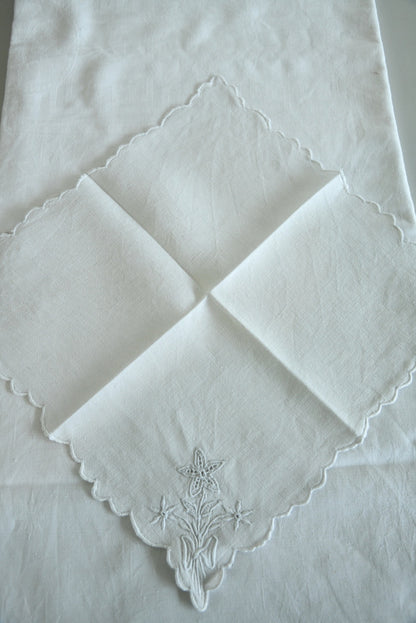 4 Vintage Embroidered Napkins