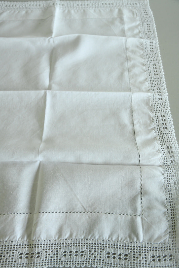 Antique White Linen Tray Cloth