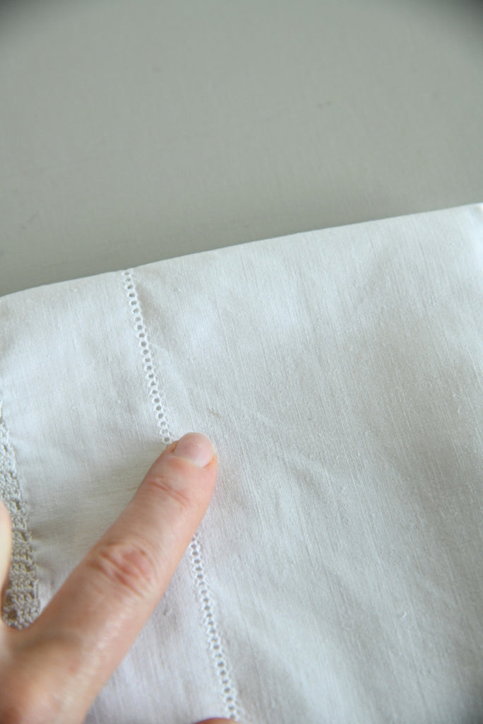 Antique White Linen Tray Cloth