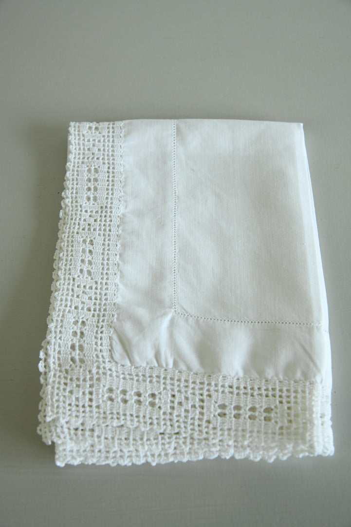 Antique White Linen Tray Cloth