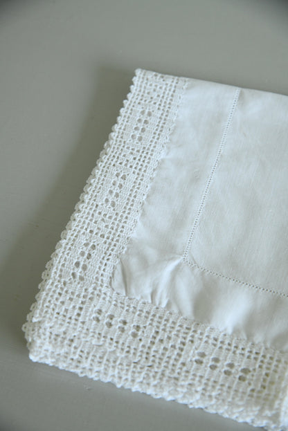 Antique White Linen Tray Cloth