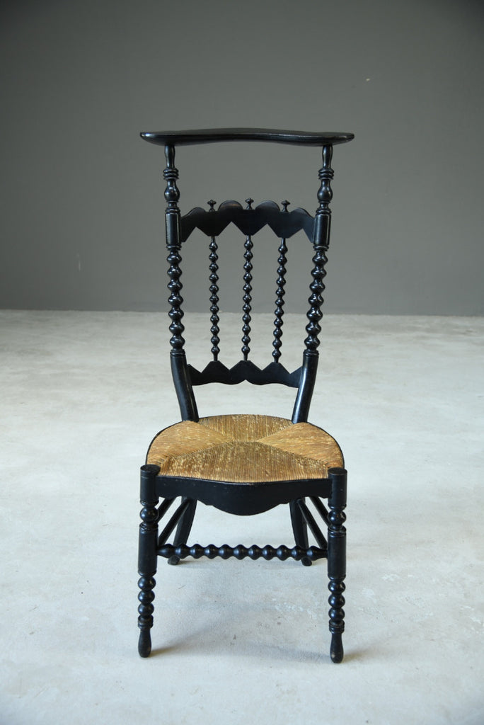 Continental Ebonised Prayer Chair