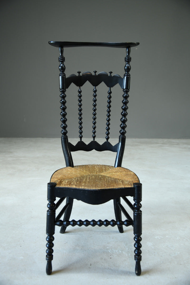 Continental Ebonised Prayer Chair